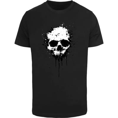 Mister Tee - Artsy Skull Paint Heren Tshirt - XS - Zwart