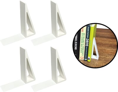 Boekensteunen - Wit - 4 Stuks - Boekensteun - Boeksteun - Boekenhouder - Boekstandaard - Boeksteunen