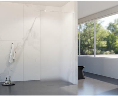 FugaFlow Eccelente Vetro inloopdouche badkamer - 50x200cm - mat glas - wandarm - mat wit