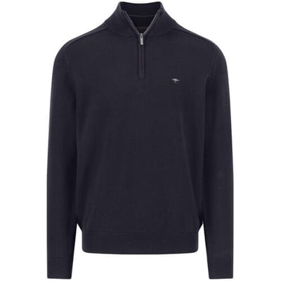 Fynch-Hatton Trui Troyer-Zip Supersoft Cotton Navy / male