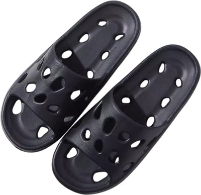 Badslippers met Massagezool – Douche Slippers Antislip, Waterdichte Badkamer Slippers voor Dames en Heren, Comfortabele Huis Slippers voor Thuis en Wellness, Zwart– Maat 40–41