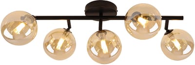 Olucia - REMO - Plafondlamp - Amber / Zwart - Vorm: Rechthoek