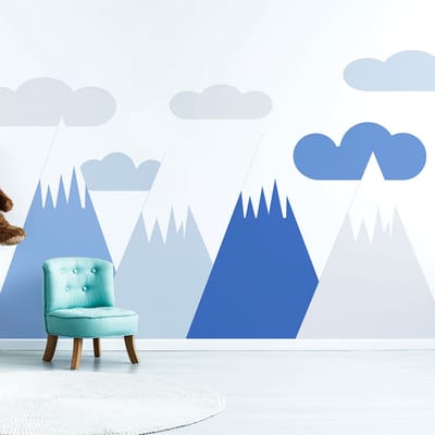 Stickers voor kinderen met Scandinavische bergen - Linka - 100 x 150 cm