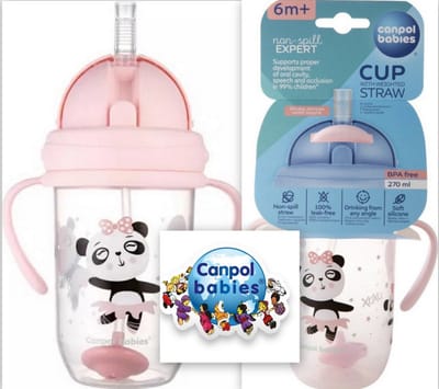 Canpol Baby | EXOTIC ANIMALS | Rietjesbeker met Handvaten | met Flip-top verzwaard rietje | 270ml 270 ml