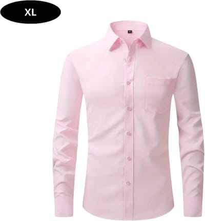 Bovista Overhemd Heren - Volwassenen - Lange Mouwen - Strijkvrij - Lange Mouw - Roze - Maat XL