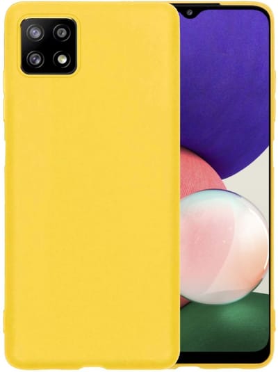 Hoesje - Geschikt voor Samsung Galaxy M22 - Sterk & Shockproof - Siliconen Case - Hoes Cover - Telefoonhoes - Geel