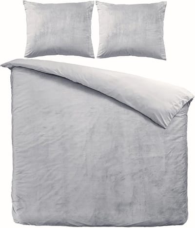 Zavelo Dekbedovertrek Velvet Comfort Zilver-1-persoons (140 x 200/220 cm)