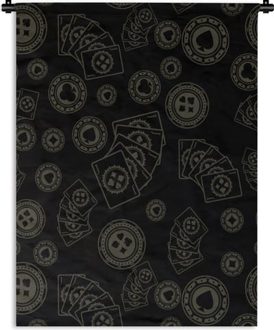Wandkleed - Wanddoek - Poker - Speelkaarten - Gokken - Patroon - 90x120 cm - Wandtapijt