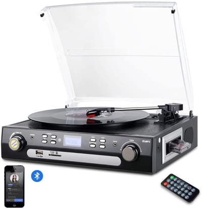 TopChoice® Platenspeler met Bluetooth - Vinylspeler - Platendraaier - Ingebouwde stereoluidspreker - Zwart