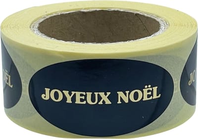 Joyeux Noel sticker - 250 stuks - merry christmas - kerstetiket - sluitzegel - goud - chique inpakken