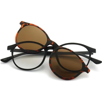 5 STuks Magnetische Clip-On Zonnebril UV400 Kunststof Frame voor Dames Heren Nachtrijden SHOW AS PICTURE brown