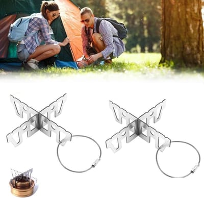Allecta - Kruiststandaard van roestvrij staal voor camping en outdoor gebruik