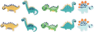 10 Stuks Geborduurde Dinosaurus Patches voor Kinderen, Strijkpatches voor Kleding, Rugzakken en Creatieve DIY Projecten met Kleurrijke Dinosaurus Ontwerpen