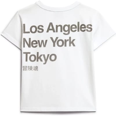T-shirt Korte Mouw Superdry T-shirt Core Logo City blanc ajusté