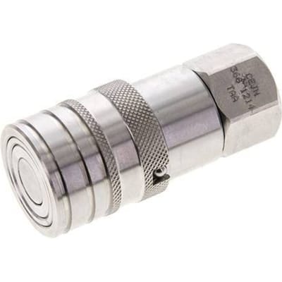 RVS DN 10 Vlakdichtende Koppeling Snelkoppeling G 3/8 inch Binnendraad ISO 16028 CEJN D 19.7mm