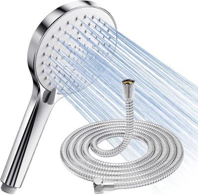 Famanu – Hogedruk handdouche met slang, waterbesparend en anti-kalk, regendouche met meerdere straalstanden