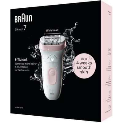 Braun Silk·épil 7 - Epilator voor Eenvoudige Ontharing - Langdurig Gladde Huid - 7-000 - Wit/Flamingo