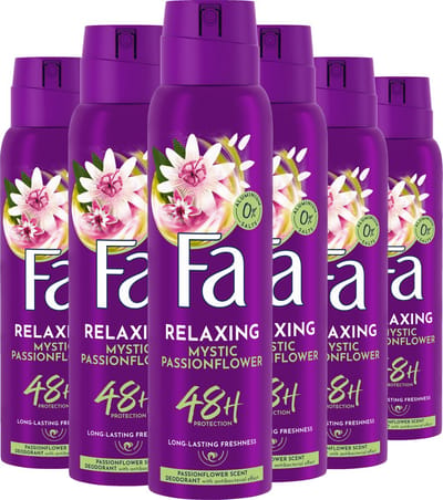 Fa Mystic Passionflower Deodorant Spray 6x150ml - Voordeelverpakking