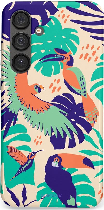 Casetastic Hoesje Geschikt voor Samsung S25 Plus - Stijlvolle Beschermende Duo-layer Case - Tropische Vogels