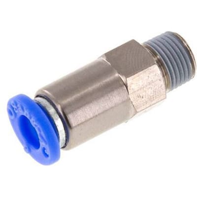6mm & R1/8'' Regeling-Uit Vernikkeld Messing/PBT Terugslagklep Insteekkoppeling Buitendraad 0.2-10 bar