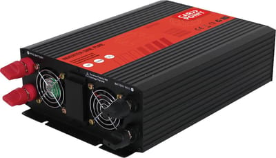 Carpoint Omvormer - 12V>230V - Zuivere Sinus - Continu vermogen 1500W - Piekvermogen 3000 Watt – Zoemer voor foutmeldingen – Permanente aansluiting op accu - Schokbestendig - Temperatuur geregelde koelventilator – Afmeting 290x220x90mm