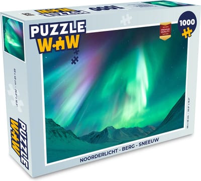 Puzzel Noorderlicht - Berg - Sneeuw - Legpuzzel - Puzzel 1000 stukjes volwassenen