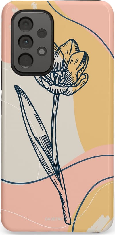 Casetastic Hoesje Geschikt voor Samsung A53 - Stijlvolle Beschermende Duo-layer Case - Lente tulp