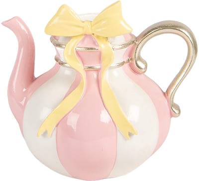 Clayre & Eef Kandelaar Theepot 13x10x11 cm Roze Kunststof