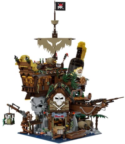 Pantasy 85022 Piraten Eiland bouwset | Caribbean Adventure Modelbouw | Educatief Creator STEM piratenschip speelgoed bouwpakketten voor kinderen & volwassenen | DIY Island of the Pirates geschikt voor Lego | Bouwdoos met 2858 bouwstenen