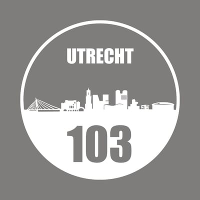 Utrecht sticker met eigen huisnummer