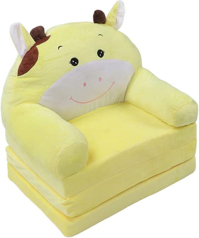 Kinderbank Opvouwbaar - Kindersofa Speelbank - Ontspannen Spelen - 2-in-1 Ontwerp - 44 x 27 x 20 cm - Koe