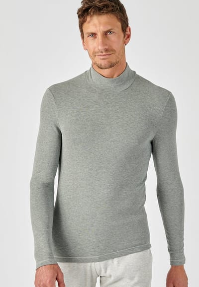 Damart - T-shirt met opstaande kraag Thermolactyl Sensitive - Heren - Grijs - (86-93) S