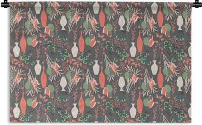 Wandkleed - Wanddoek - Boeket - Bloemen - Patronen - 180x120 cm - Wandtapijt