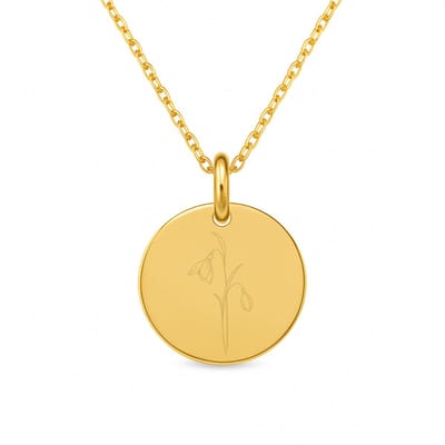 Lovelockers® | Geboorte Bloem ketting | Januari | Stainless Steel | Goudkleurig | Geboorte Maand | Kraamcadeau | Geboorte cadeau | Cadeautje voor haar | Bloemen ketting