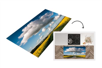 Keukenloper - Loper keuken - Wolken boven een geel veld - 120x60 cm - Keukenloper vinyl