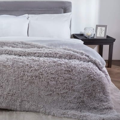 Luxe Fleece Plaid Overbank Warm en Superzacht Grijs 150x200 cm