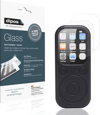 dipos – 2x Matte Pantserfolie geschikt voor Olycism 64 GB MP3-Player | 9H Screenprotector