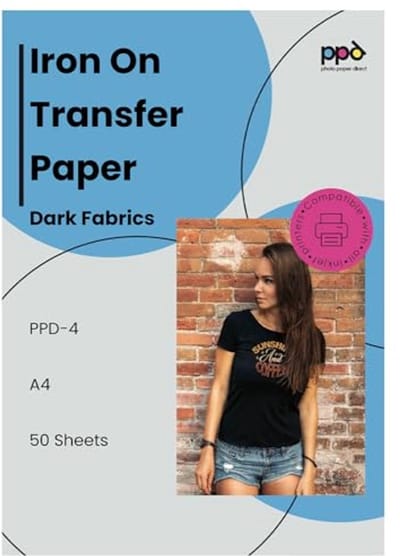 Premium Inkjet Transferpapier A4 voor Donkere Textielen - 50 Vellen voor Strijkijzers en Thermische Persen