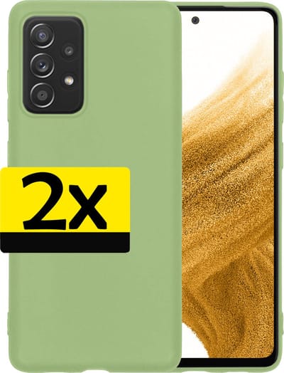 Hoesje - 2 Stuks - Geschikt voor Samsung Galaxy A53 - Sterk & Shockproof - Case Siliconen - Back Cover - Telefoon Hoes - Telefoonhoesjes - Groen
