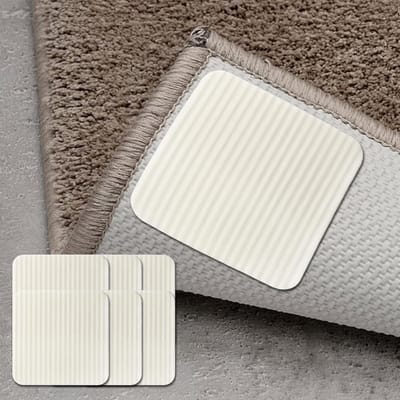 Set van 6 Antislip Tapijttegels, Herbruikbare Tapijthouders, Vloerkleed Grip en Plaksticker, Ideaal voor Meubels en Vloeren, 10 x 10 cm