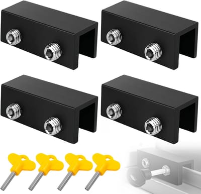 Raamslot - 4 Stuks - Klembeveiliging - Met Sleutel - 6 Cm - Raamstopper - Schuifdeurblokkering - Schuifraamsloten - Window Lock - Bevestigingsclip Voor Horraam - Deurbegrenzer Voor Kinderen En Baby's - Geschikt Voor Schuifdeur in De Woonkame - Zwart