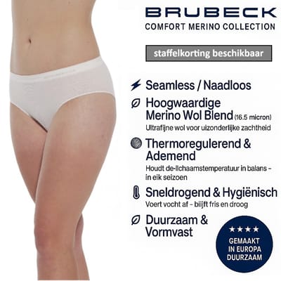 Brubeck Comfort Merino Slip Classic - Naadloos - Merino Wol Blend - Roomwit XL