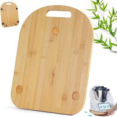 Keukenmachine Glijplank - Accessoire Bamboe - Apparaat Verplaatsen - Met Wielen - 36 x 28 cm - Natuurlijk Bamboe