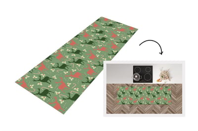 Keukenloper - Loper keuken - Patronen - Christmas - Rendier - 150x50 cm - Keukenloper vinyl