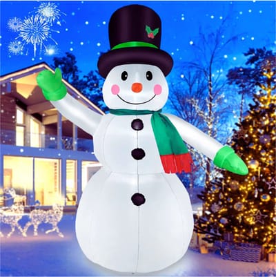 210 CM Opblaasbare Sneeuwpop-7 Voeten Kerst Sneeuwman Met LED Lampjes-Kerstcadeaus-Kerst Nieuwjaar Decoratie Verlicht-IP44 Reusachtige Winterdecoratie Voor Huis Familiefeest Tuin Grasveld