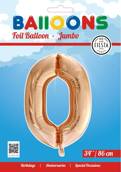 Folieballon 34" nmr. 0 - Rosé Goud