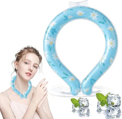Herbruikbare Nekkoeler - Verkoeling nek - Koelring voor de nek - Koelband voor Nek bij Hitte - IJsring voor de nek - ijsnekband - Hitte hulp - Opvliegers - Zomer - Voor Wandelen, Hardlopen,Fietsen & Buitenwerk - Blauw