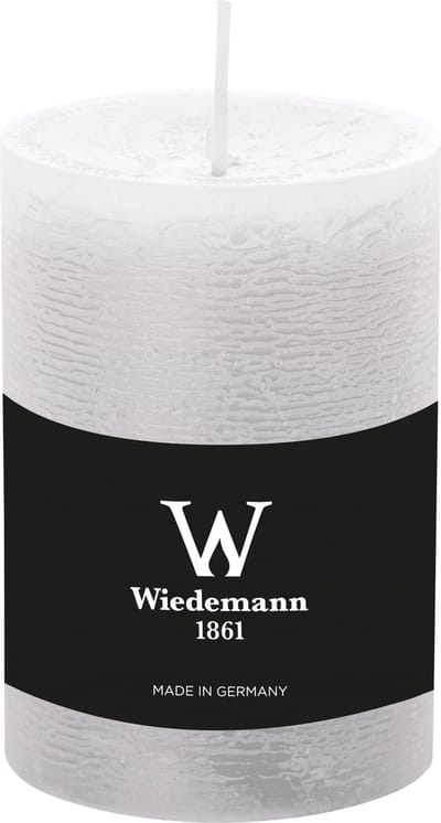 Wiedemann Cilinderkaars/stompkaars - rustieke kaars - wit - 7 x 10 cm - 43 branduren