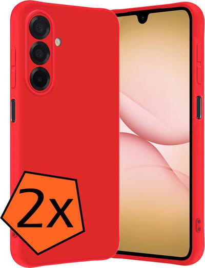 Hoes - 2 Stuks - Geschikt voor Samsung Galaxy A17 - Sterk & Shockproof - Case Siliconen - Back Cover - Telefoon Hoes - Rood