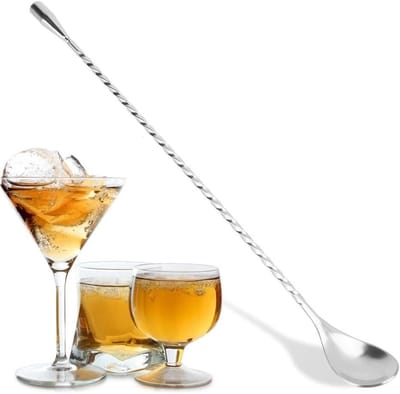 Roestvrijstalen Cocktailmixlepel met Lange Handgreep - Perfect voor Martinis, Koffie en Shaken Dranken